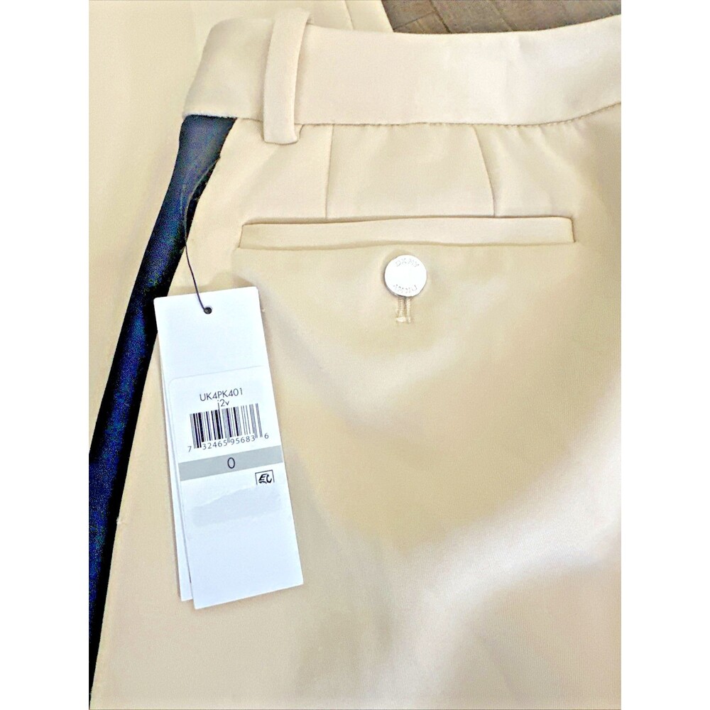 DKNY Women's Soft Hand Scuba Ankle Dressy Pants Sides Stripes Beige Black Size 0 - Picture 10 of 11